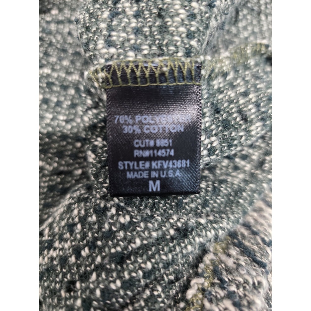 RO&DE Textured Marled Knit Tunic Top Size M Made in USA Green Henley Lagenlook - Picture 8 of 10